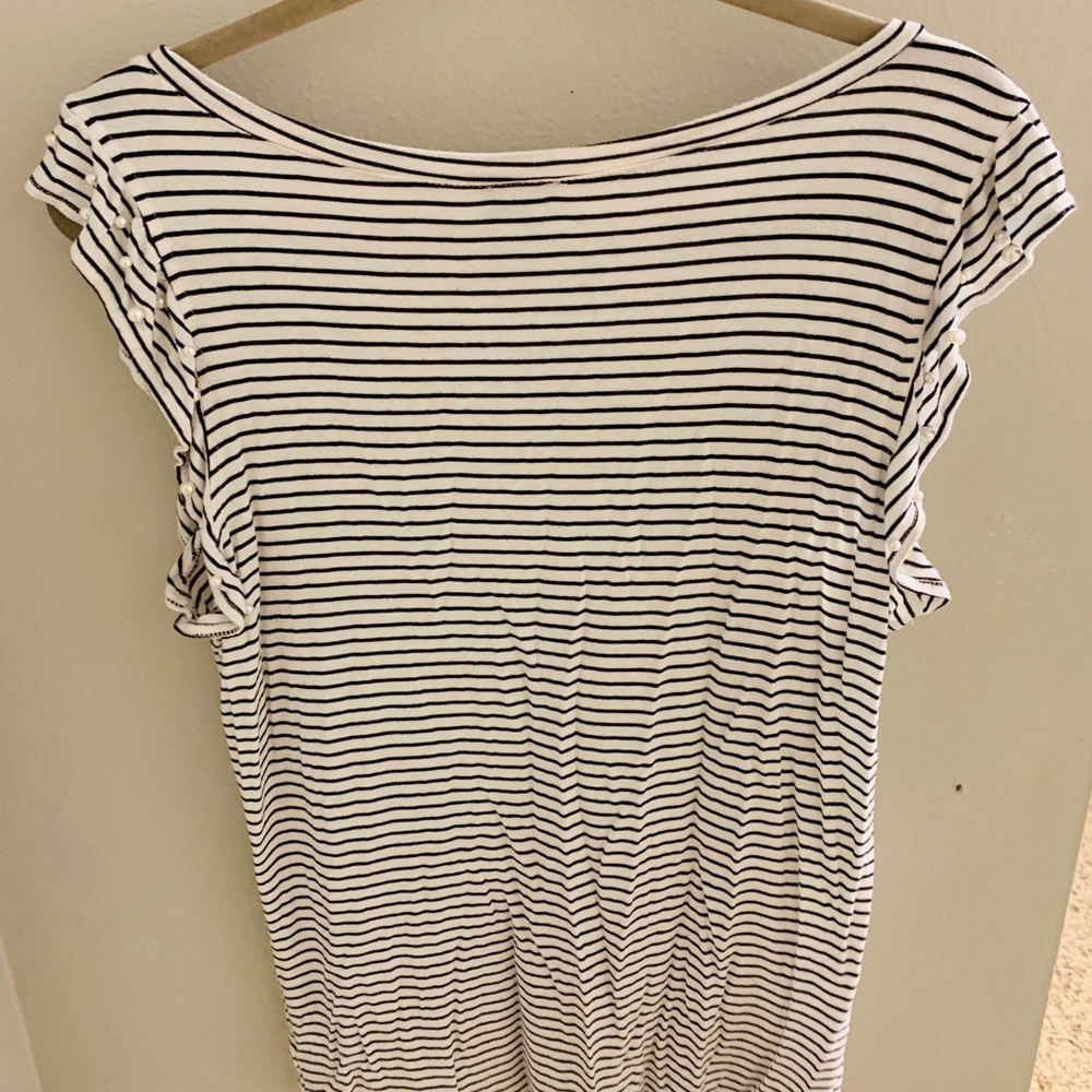 Como Vintage size large striped tee with pearls - Picture 4 of 4